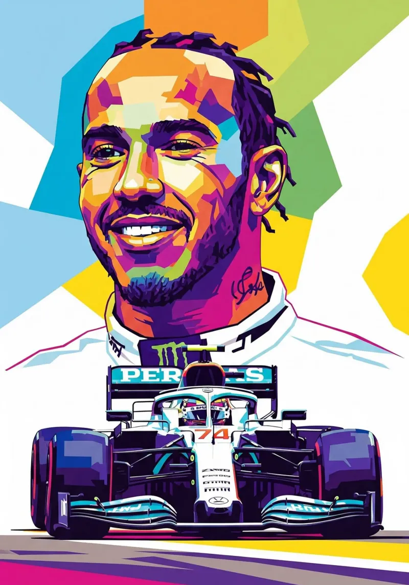 Lewis Hamilton - Formula Uno poster con telaio in alluminio da Hantamrata