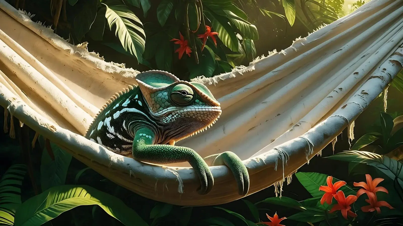 🌸🦎 Kameleon | Do not disturb – chillin’ (1) canvas by Trinkets NL Design Studio