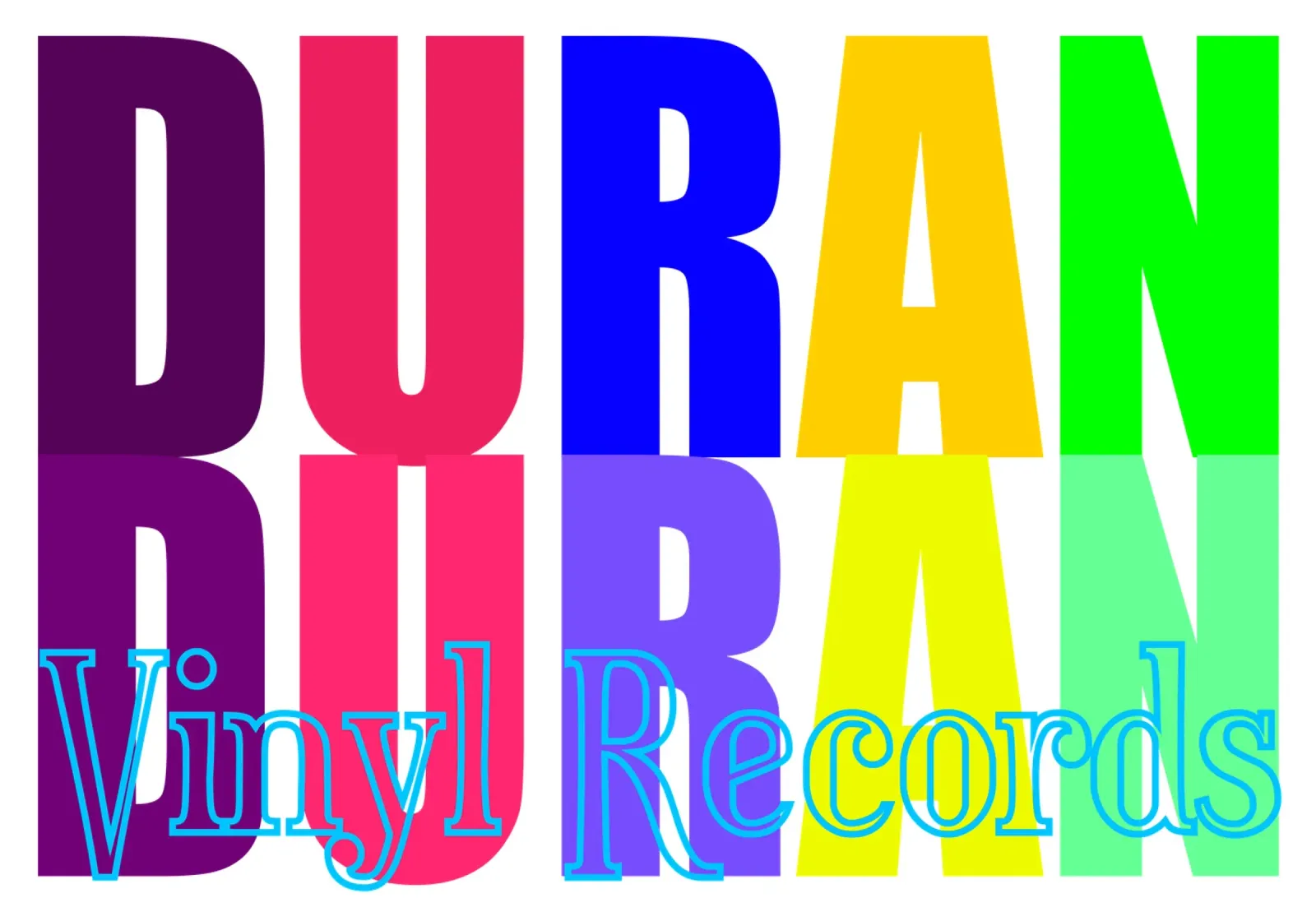 Duran Duran 80s Song Vinyl Records poster con telaio in alluminio da Urban Life