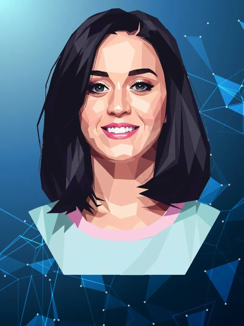 Katy Perry Lowpoly tela con Cornice a cassetta da Low Profile
