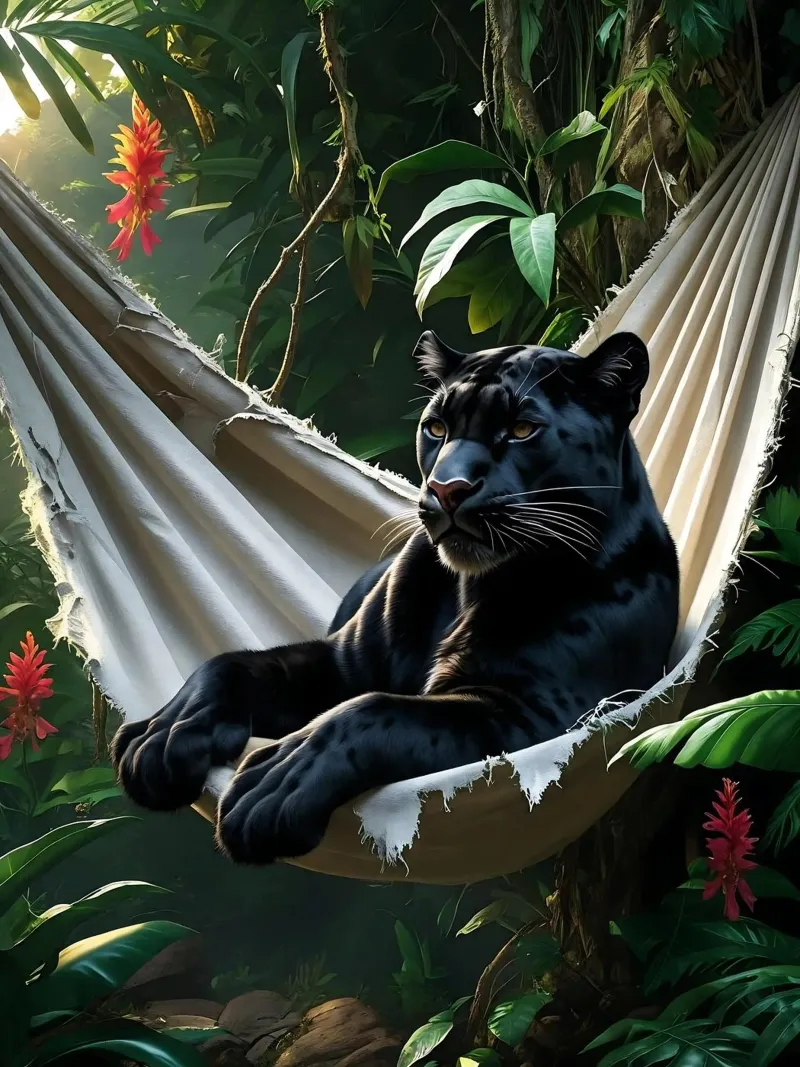 🌿😎 Panter | Chillin' in Style poster con telaio in legno da Trinkets NL Design Studio