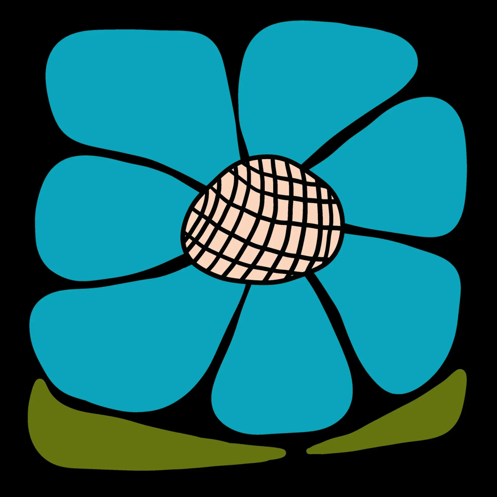 Blue bold blossom poster con telaio in plastica da TijanaArtStudio88