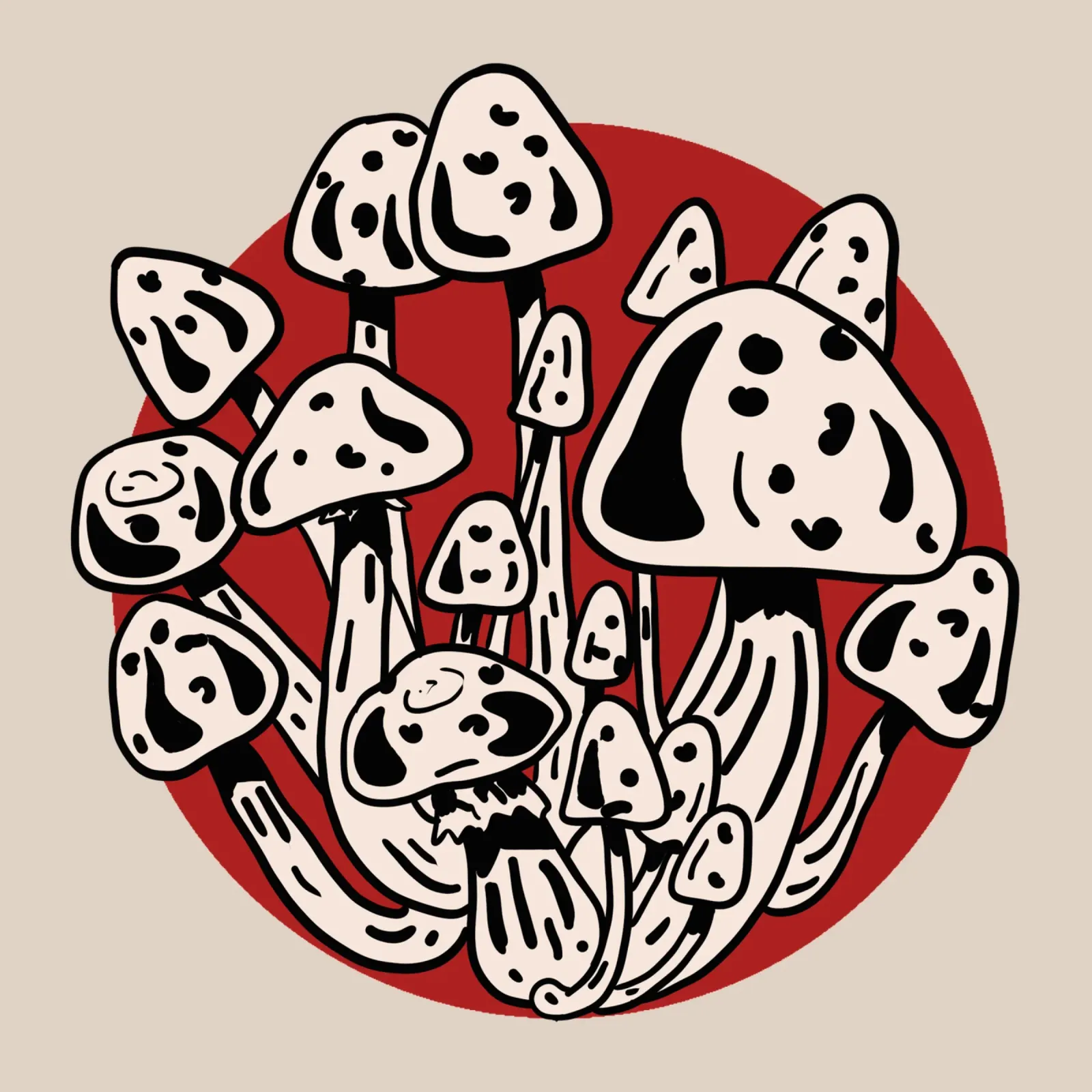 Lunar Mushrooms poster con telaio in plastica da TijanaArtStudio88