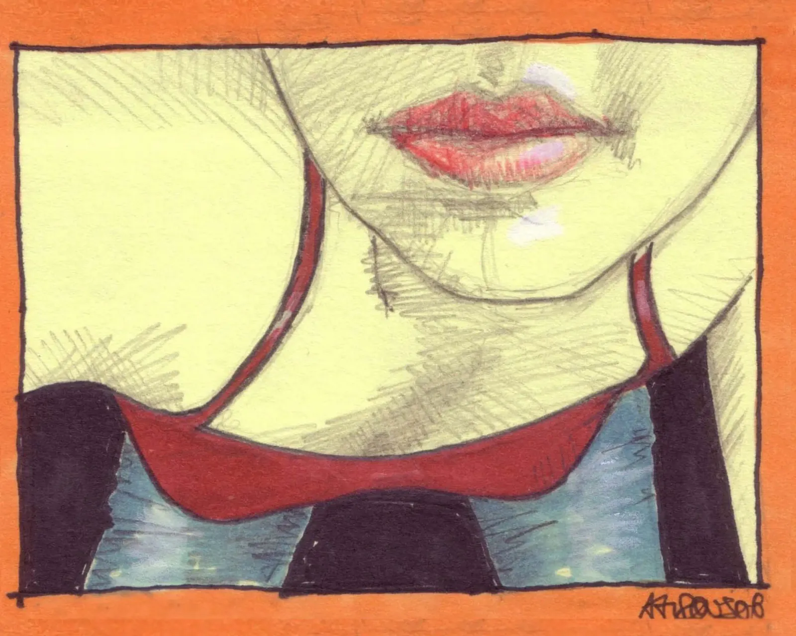 Selfie di Wenndy poster con telaio in alluminio da Martin Ahrens