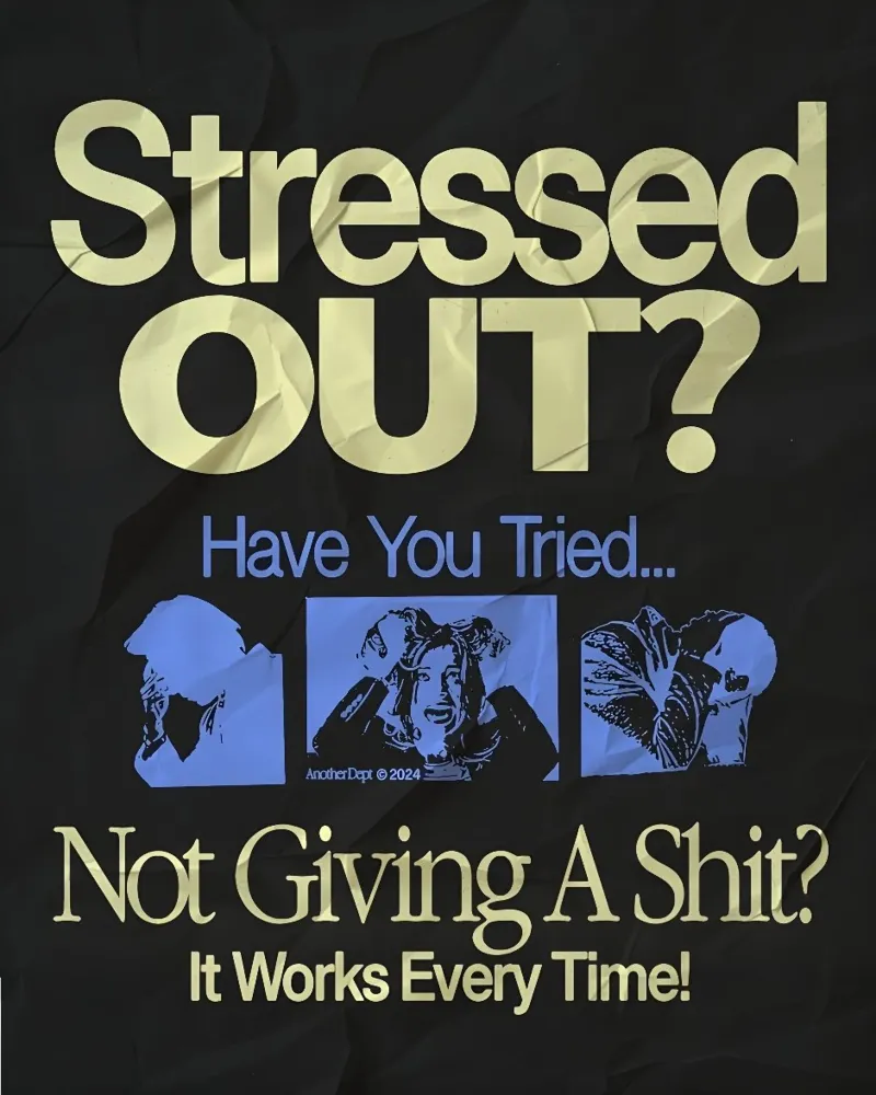 'Stressed OUT? poster con telaio in legno da Type & Tape