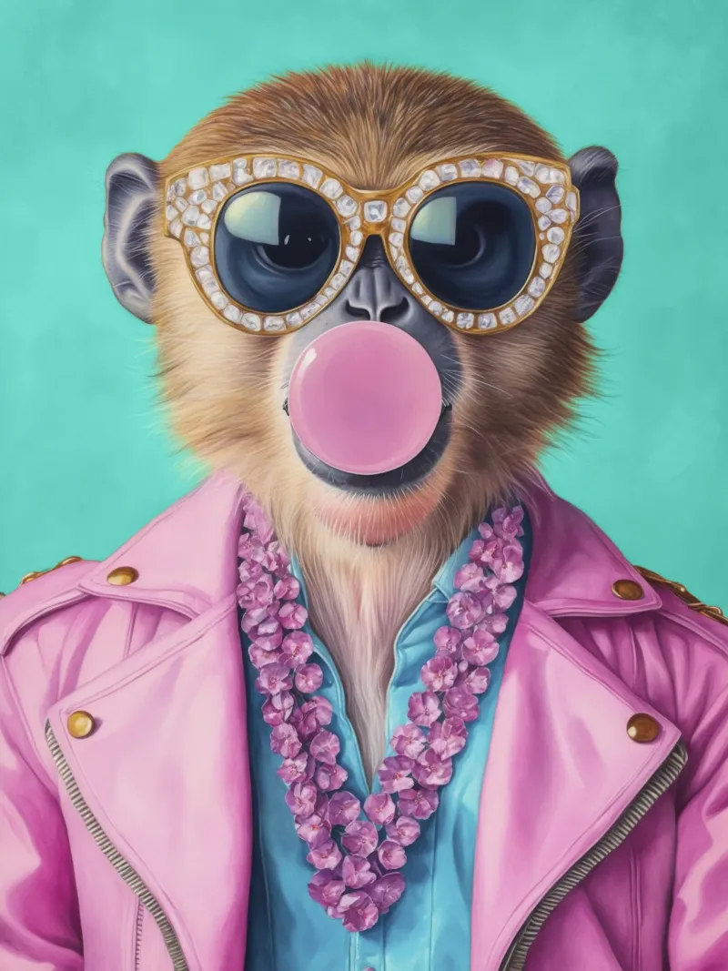 Lemuri sfacciati Street Chic poster con telaio in alluminio da Andrea Haase Animal Love