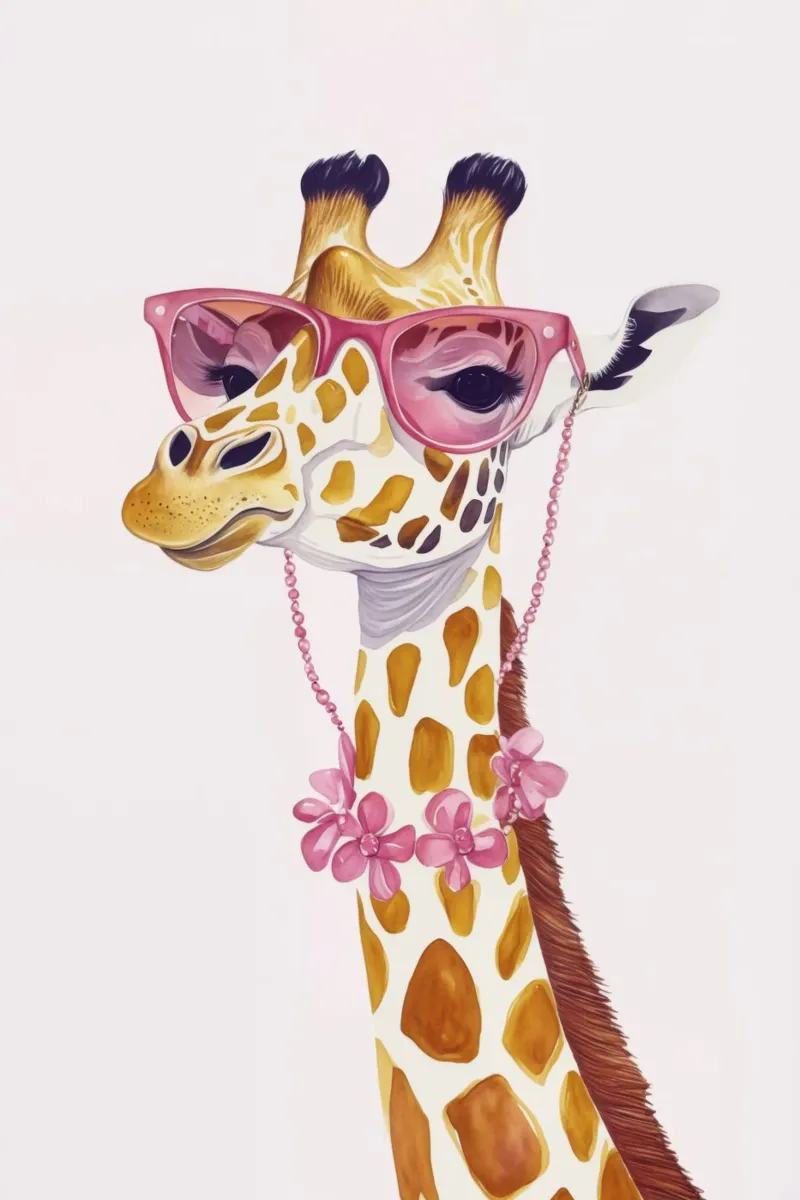 Giraffa fantasia Couture Chic poster con telaio in alluminio da Andrea Haase Animal Love