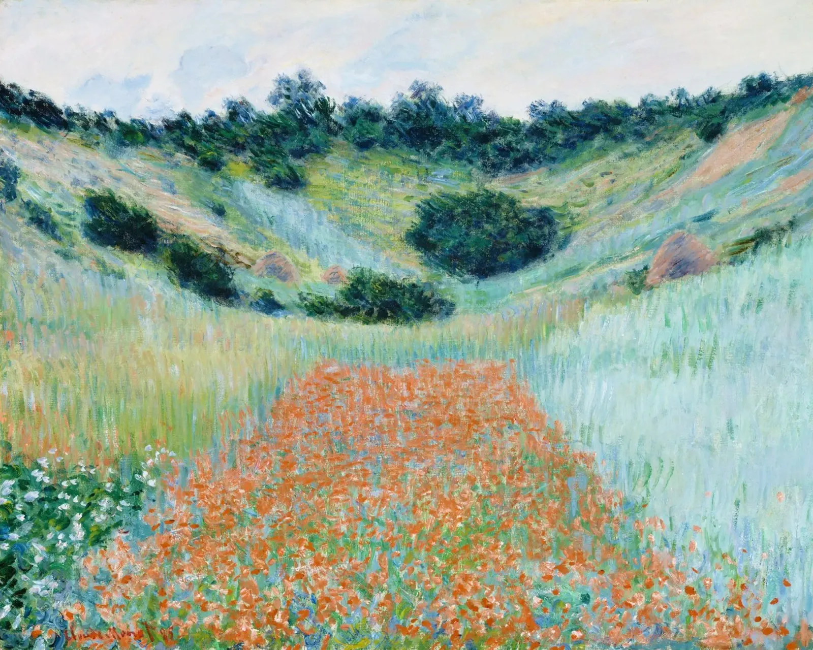 Claude Monet - Poppy Field in a Hollow near Giverny (1885) canvas by Venus Art