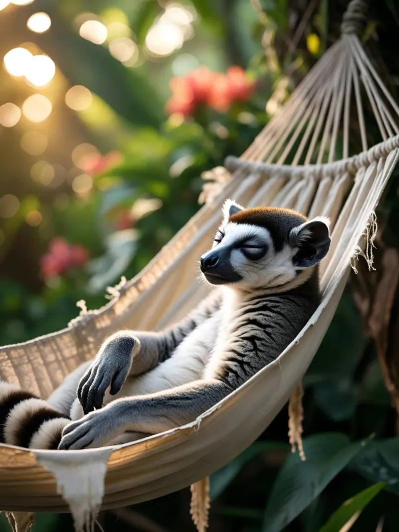 🌿🌺 Ringstaartmaki | Chillin’... with a view hahnemühle by Trinkets NL Design Studio