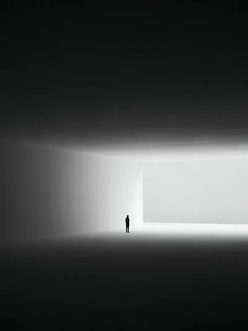 Existential minimalism in black and white canvas by Plain Thoughts