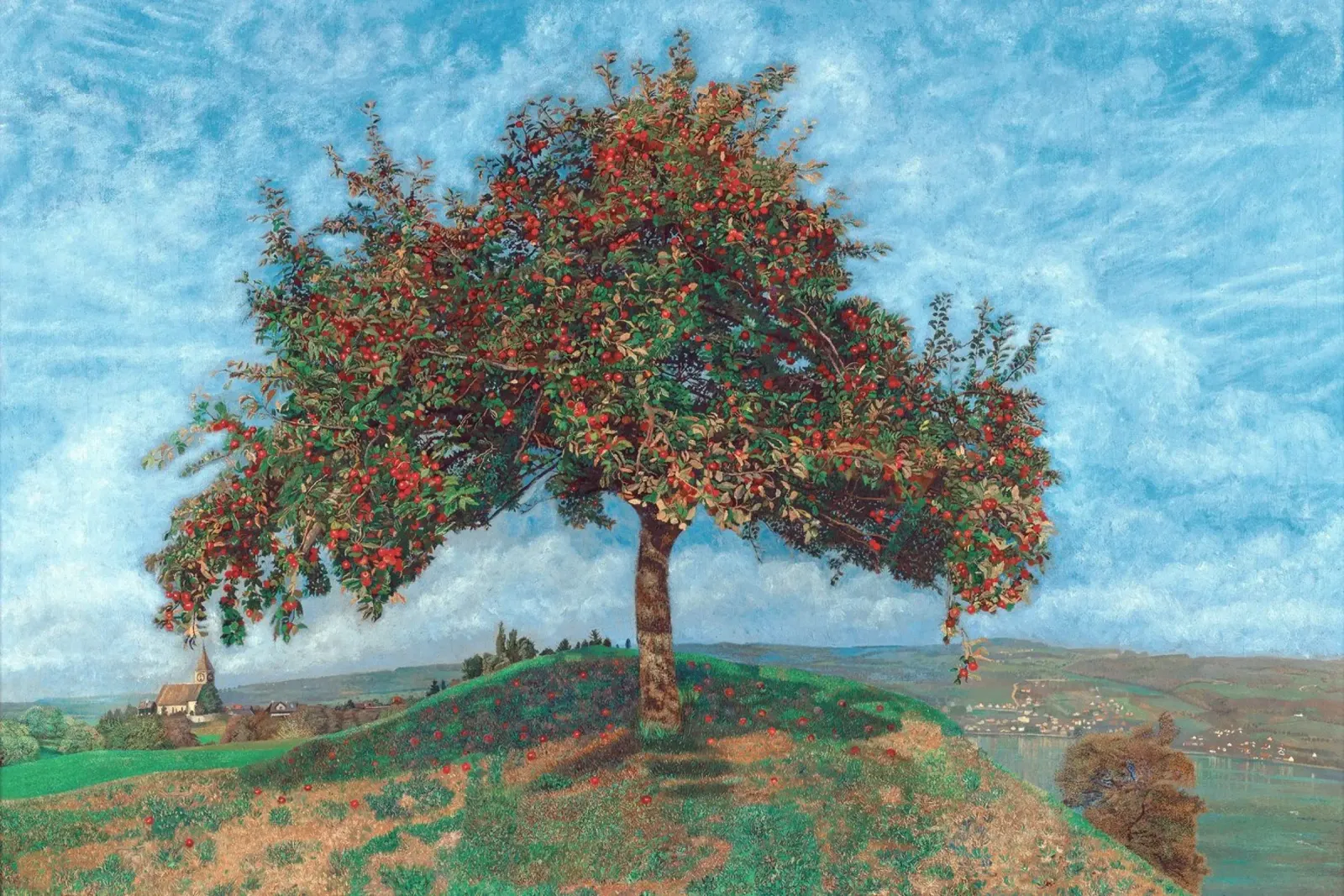 Apple Tree by Lake Zürich poster da apoloprints