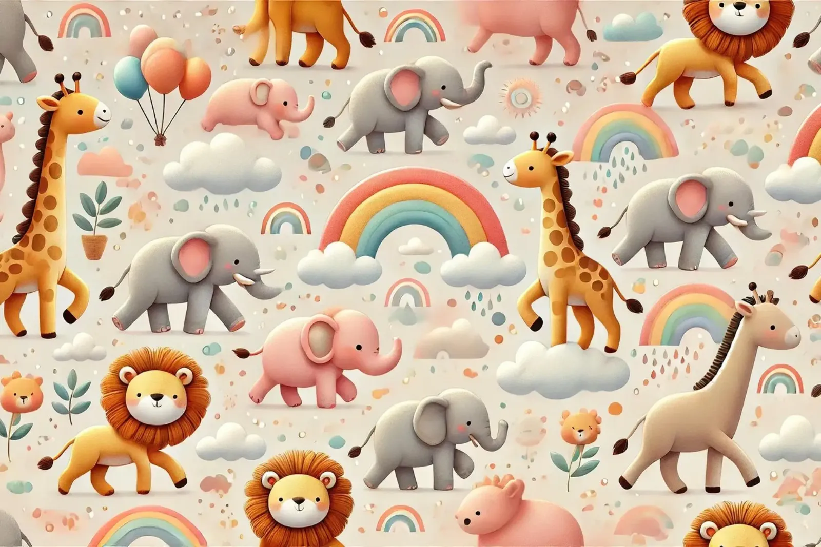 Safari arcobaleno poster con telaio in plastica da Chromatic Fusion Studio