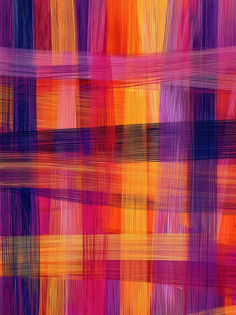 Abstract geweven kunst in paars en roze canvas met Baklijst van Autofocus