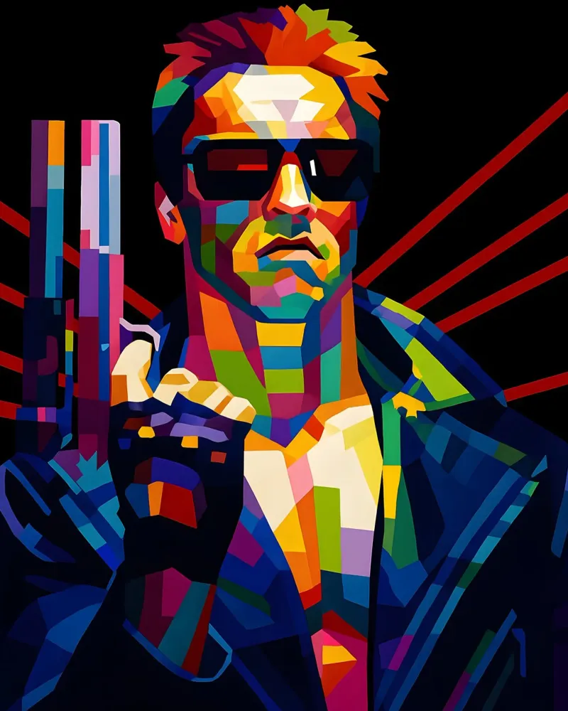 Terminator Arnold Schwarzenegger wpap carta hahnemühle da BONANZA