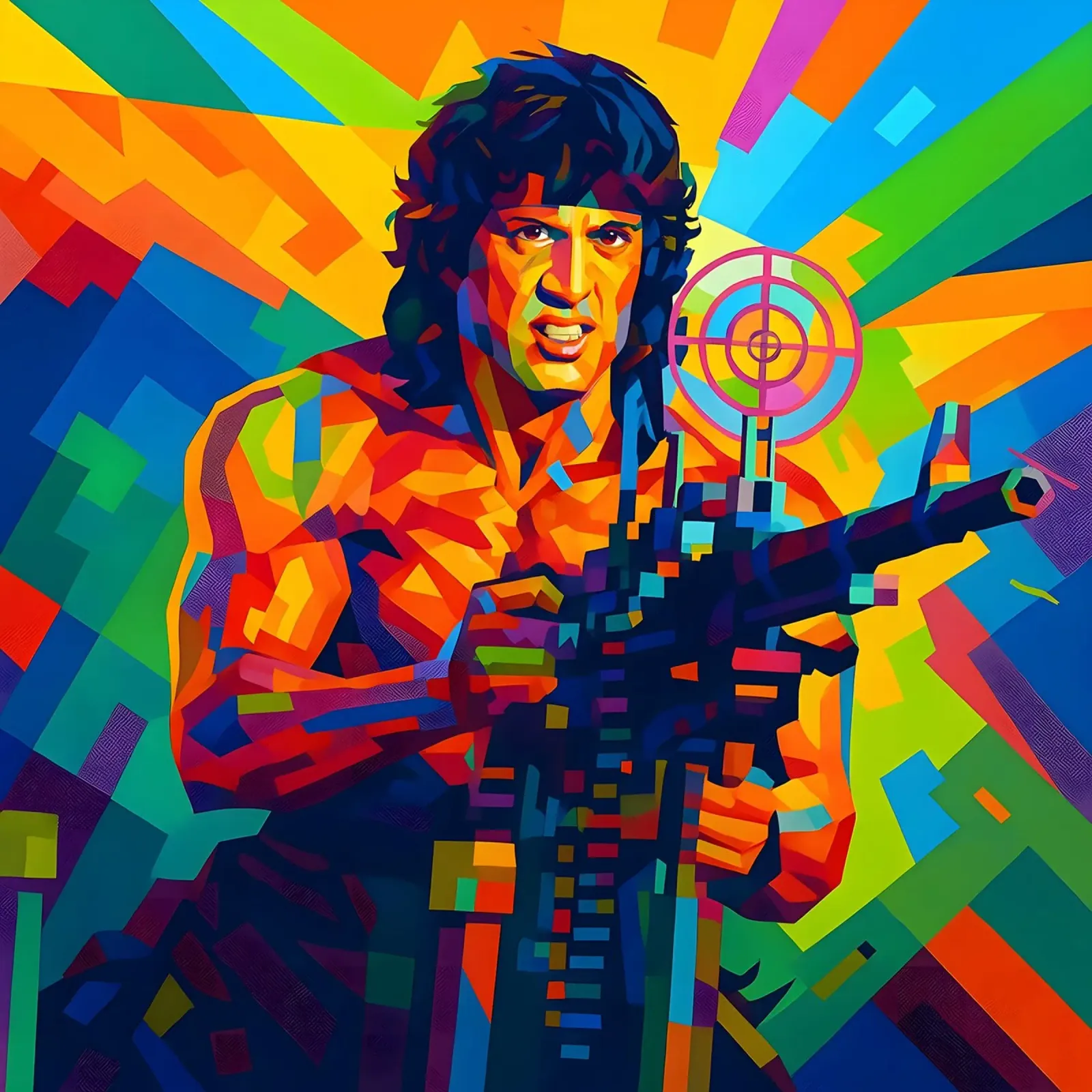 Rambo Sylvester Stallone poster con telaio in alluminio da BONANZA