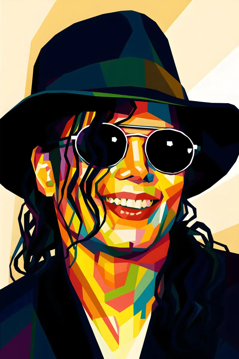 Michael Jackson smile wpap art poster con telaio in legno da BONANZA