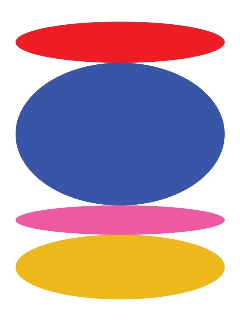 Cirkel Plat ontwerp Levendig vet poster van Family Bauhaus Art