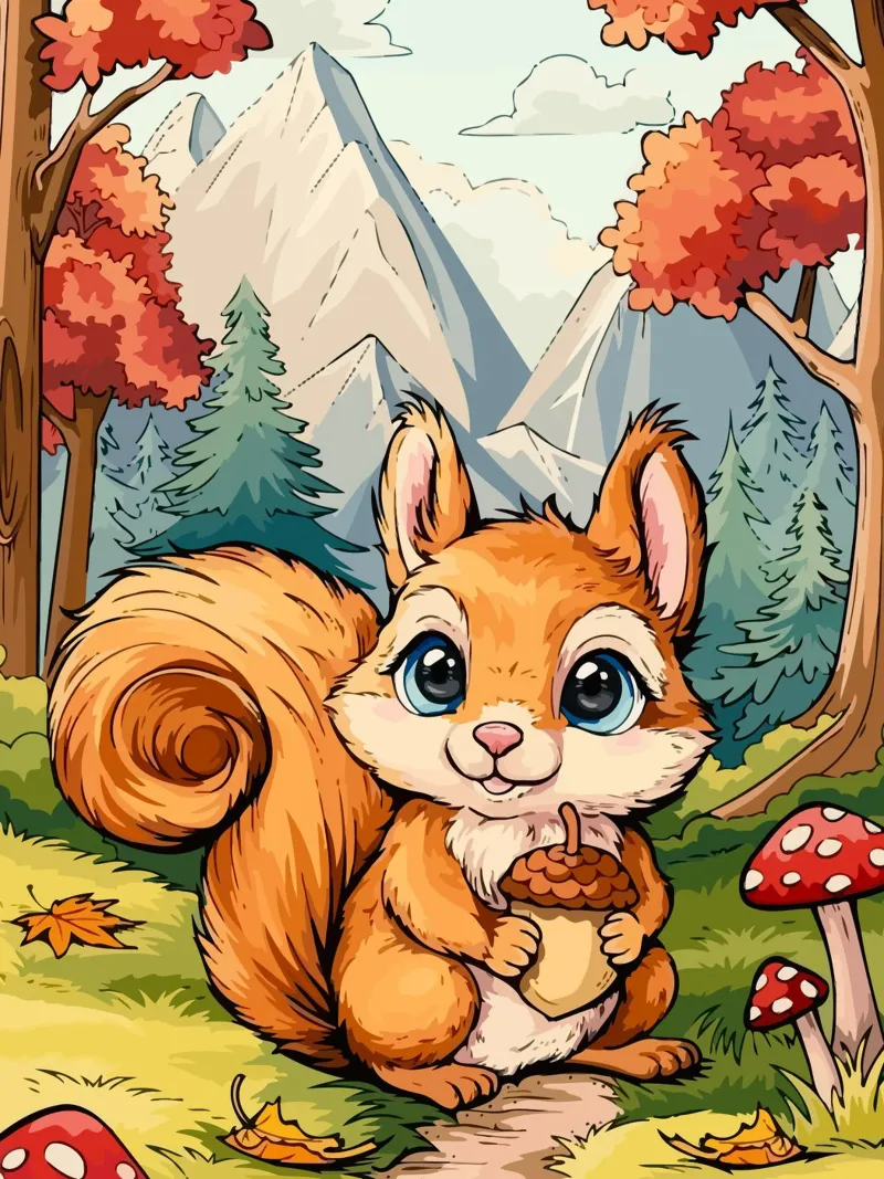 squirrel poster con telaio in alluminio da Dumery Art