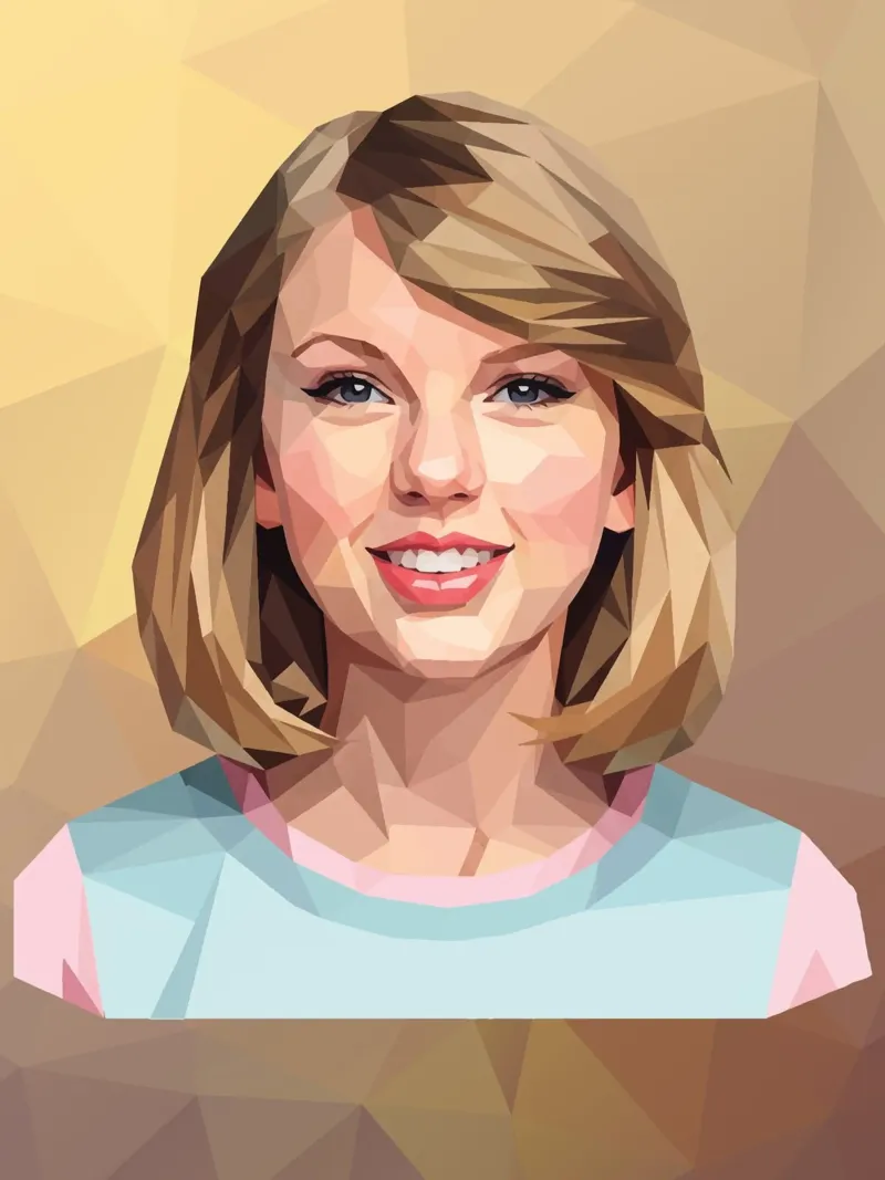 Taylor Swift Lowpoly poster con telaio in legno da Low Profile