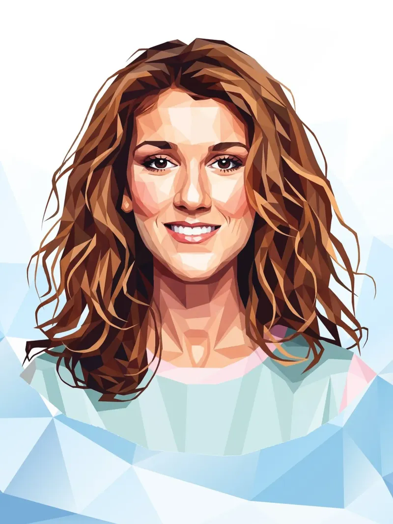 Celine Dion Lowpoly poster con telaio in legno da Low Profile