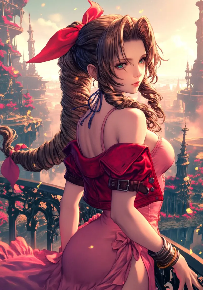 Aerith Fantasia Finale FFVII poster da Stellar Creative