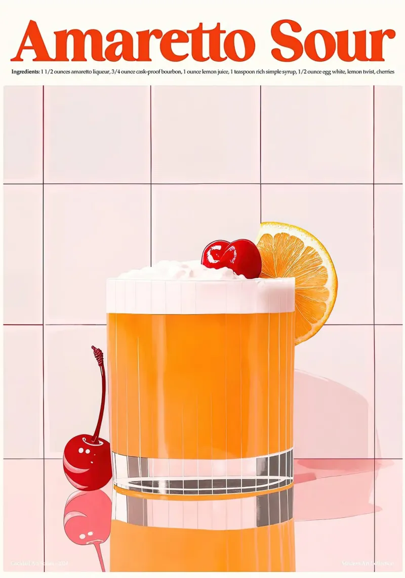 Amaretto Sour poster con telaio in alluminio da Neeraprint