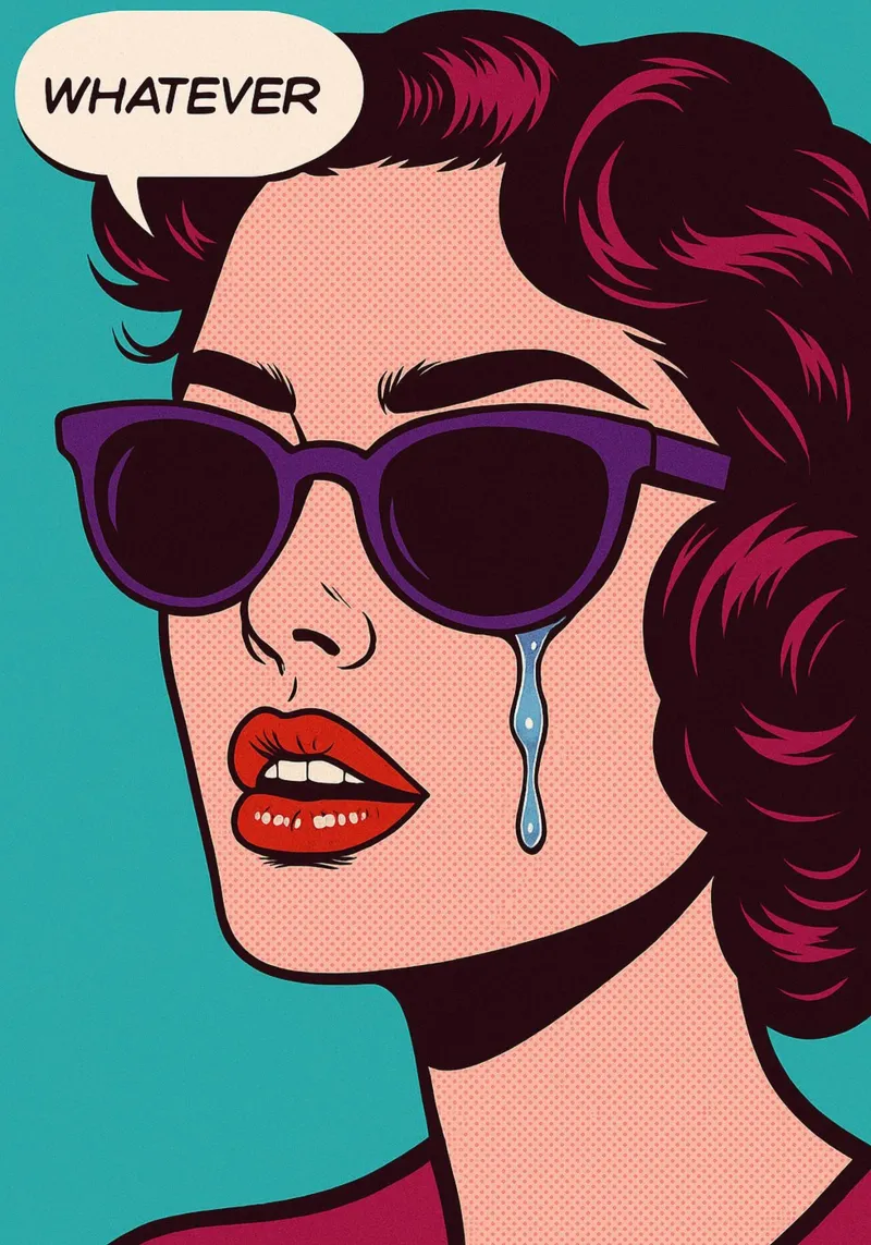 donne che piangono qualsiasi cosa poster con telaio in alluminio da kadilans