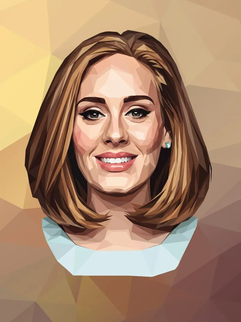 Adele Lowpoly poster con telaio in plastica da Low Profile