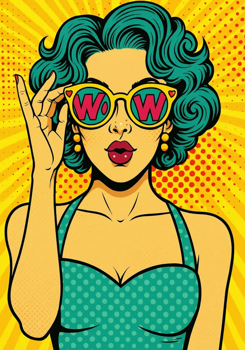 donne retro popart poster con telaio in plastica da kadilans