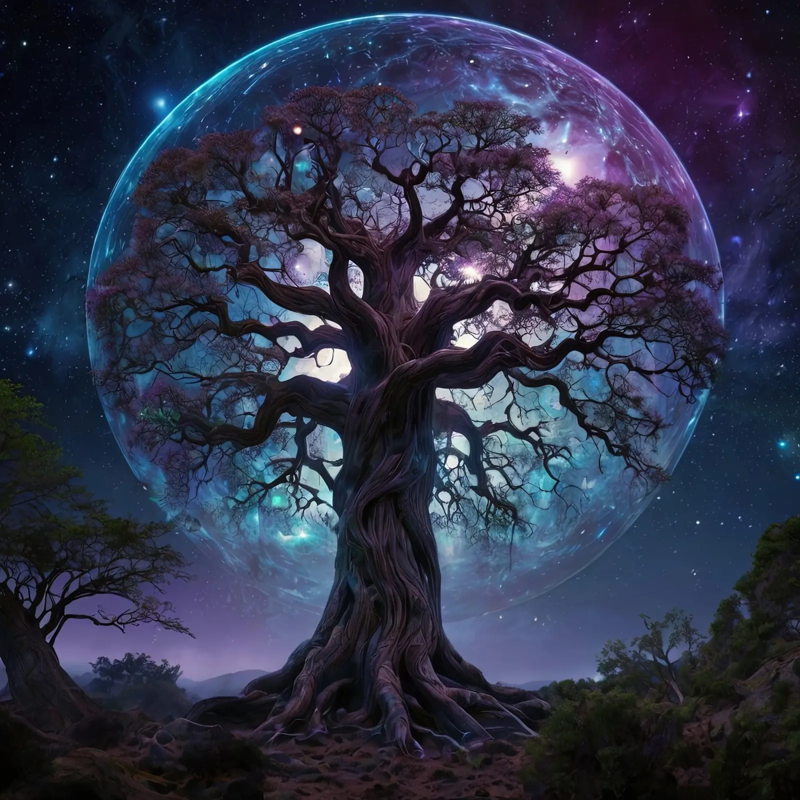 Albero magico 2 poster con telaio in legno da Delaney Okuneva