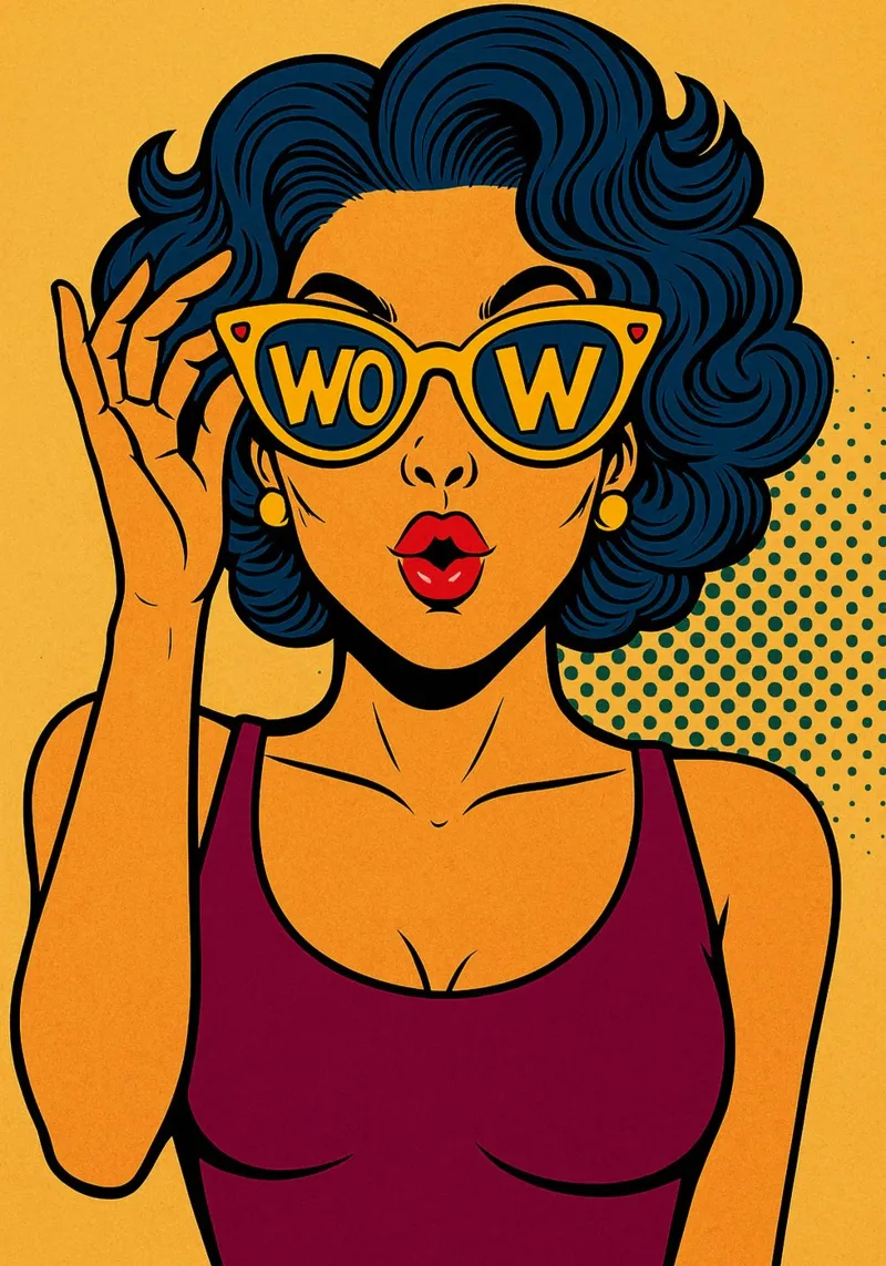 occhiali da donna wow poster da kadilans