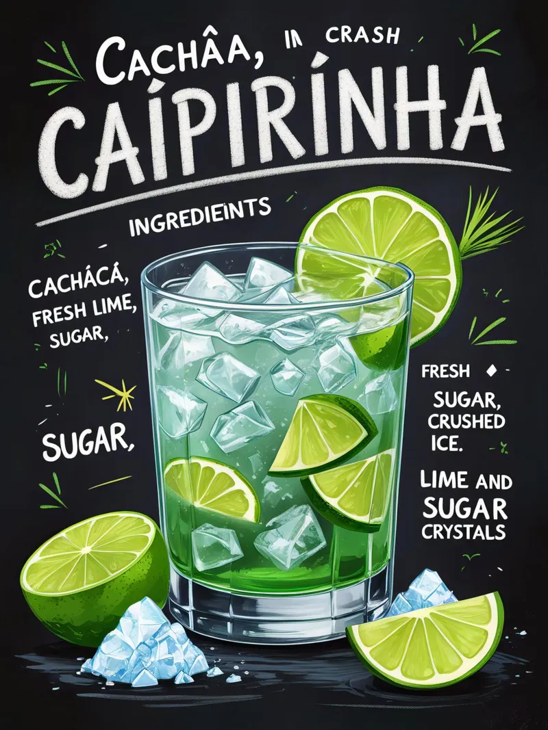 Caipirinha Cocktail canvas met Baklijst van Jeff Studio