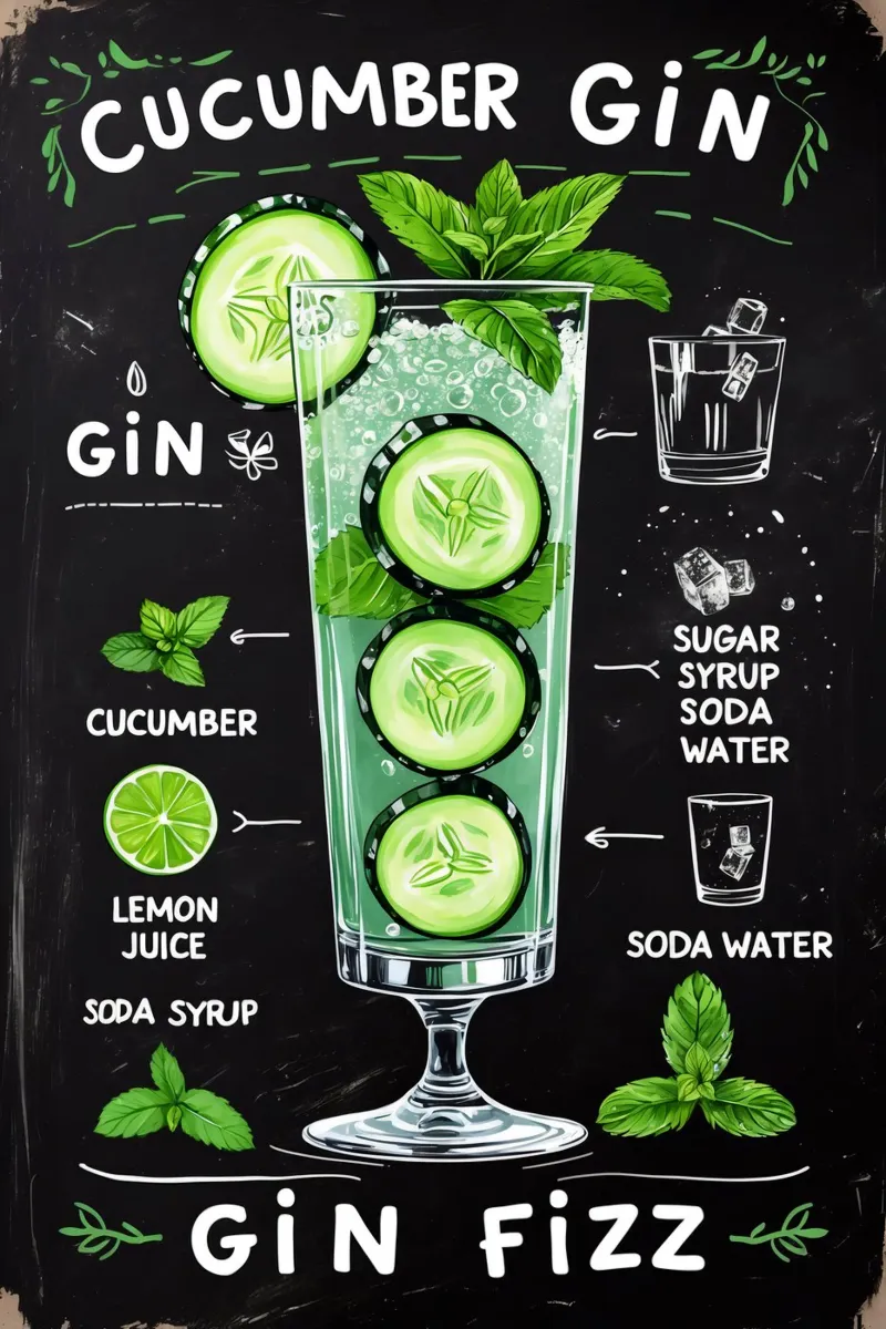 Cucumber Gin Cocktail poster da Jeff Studio