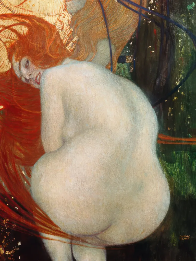 Pesce rosso - dettaglio - Gustav Klimt poster con telaio in legno da Roy Terrell
