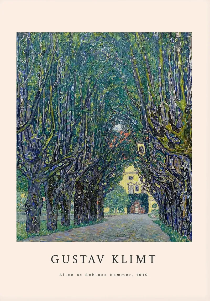 Gustav Klimt - Allee del castello di Schloss Kammer poster con telaio in legno da Roy Terrell