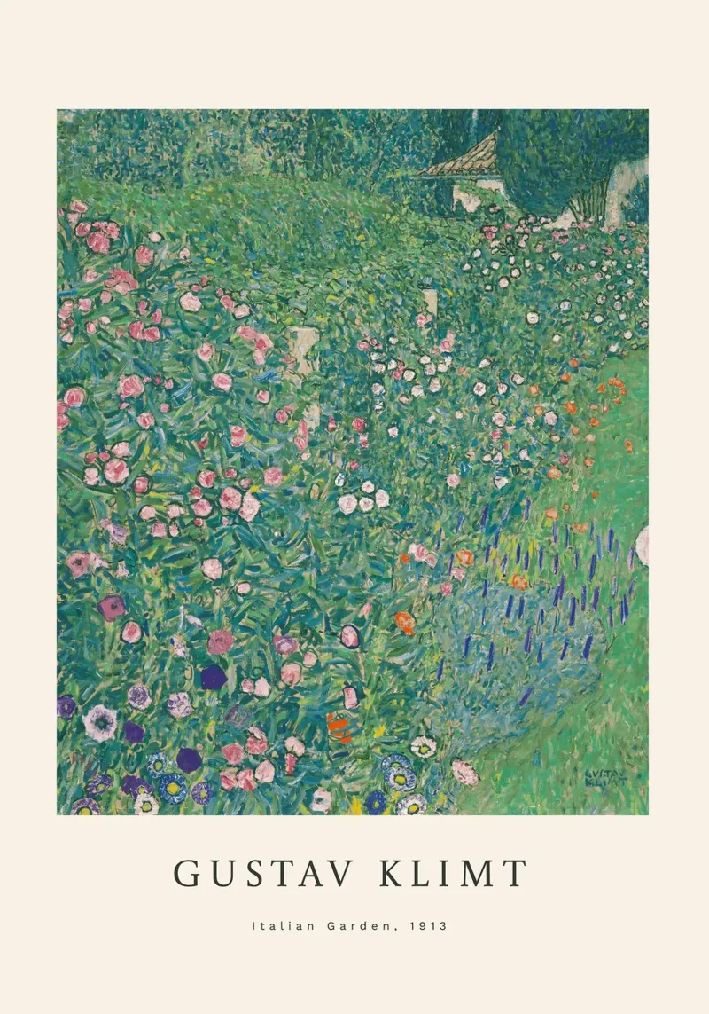 Gustav Klimt - Giardino all'italiana poster da Roy Terrell