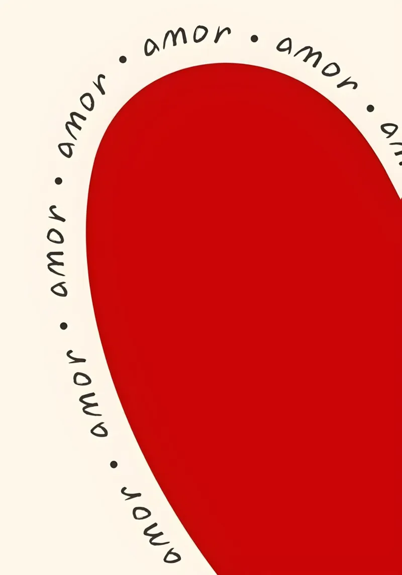 Amor poster con telaio in legno da Type & Tape