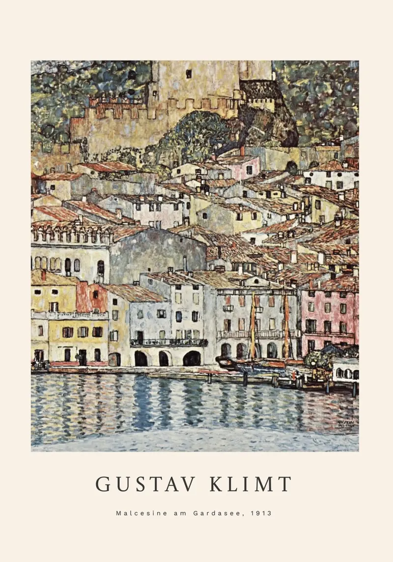 Gustav Klimt - Malcesine sul Lago di Garda poster con telaio in plastica da Roy Terrell
