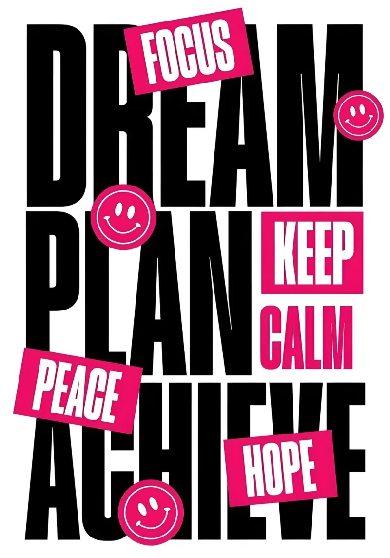 KEEP CALM, and HOPE poster con telaio in legno da Type & Tape