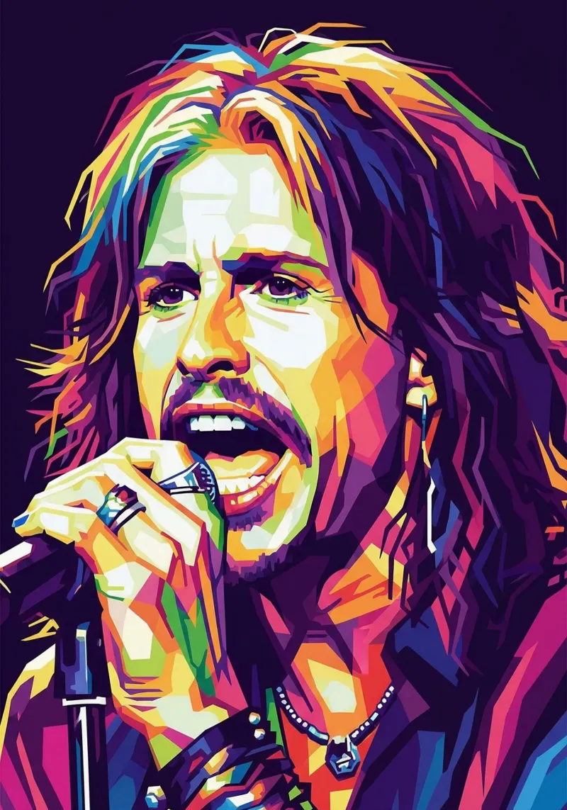 Steven Tyler pop art portrait canvas by Hantamrata