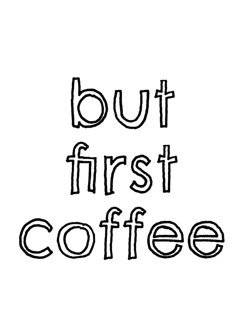 But First Coffee 8 poster con telaio in legno da The Type Club Tokyo