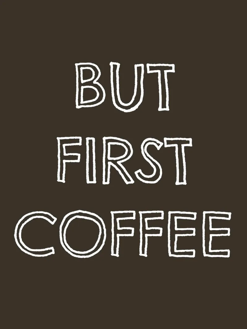 But First Coffee 20 poster con telaio in legno da The Type Club Tokyo