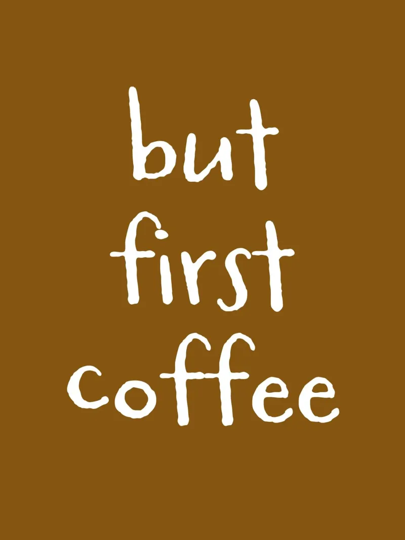 But First Coffee 22 poster con telaio in legno da The Type Club Tokyo