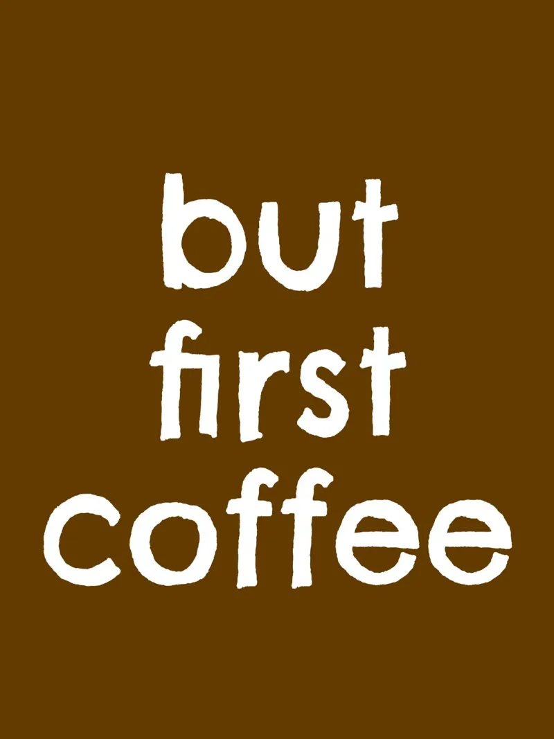 But First Coffee 23 poster con telaio in legno da The Type Club Tokyo
