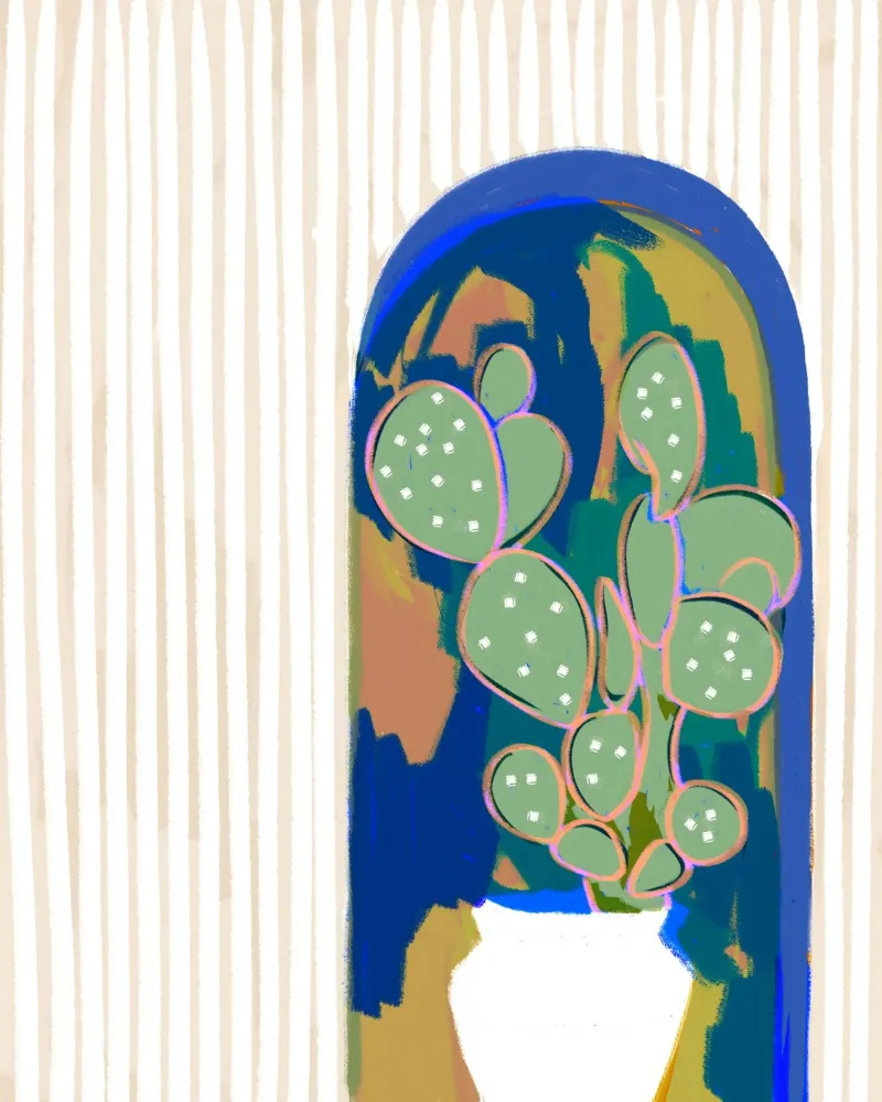 Regole della casa: Soggiorni in cactus poster con telaio in plastica da 83oranges