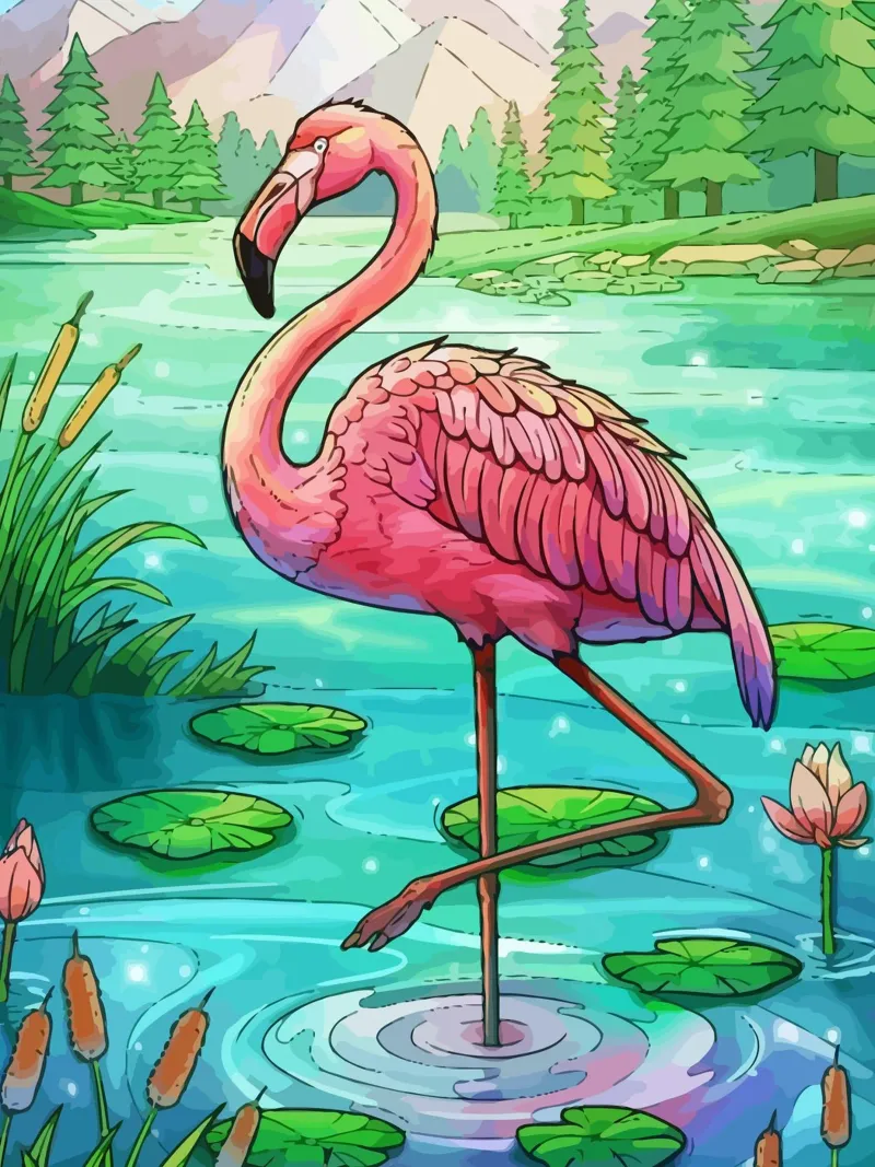 Crane canvas met Baklijst van Dumery Art