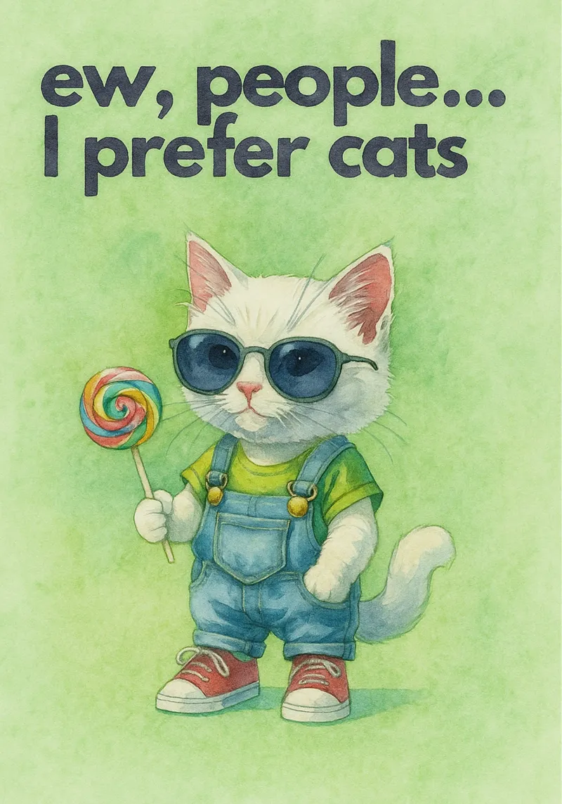 grappig ik heb liever katten canvas met Baklijst van wadasx