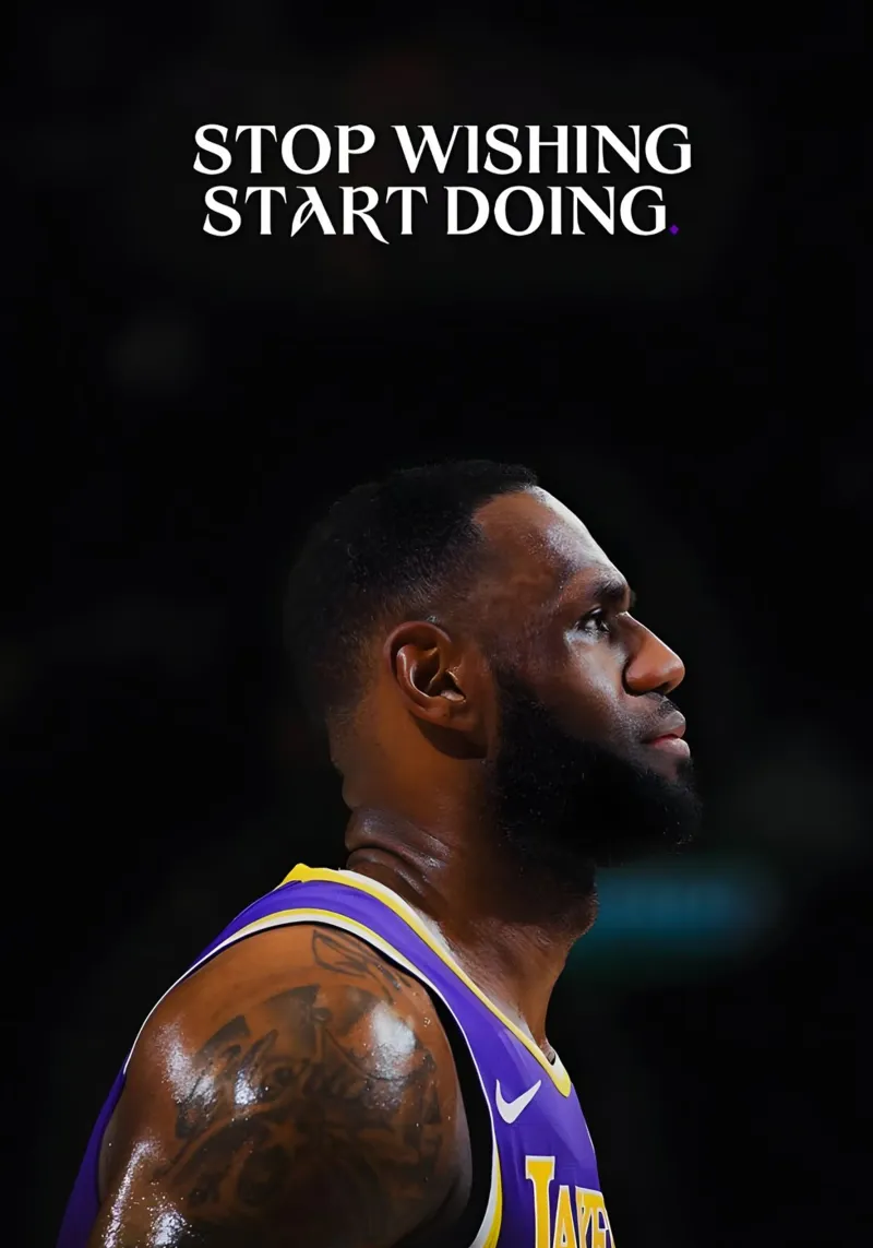 "Stop wishing, start doing." poster con telaio in alluminio da Type & Tape