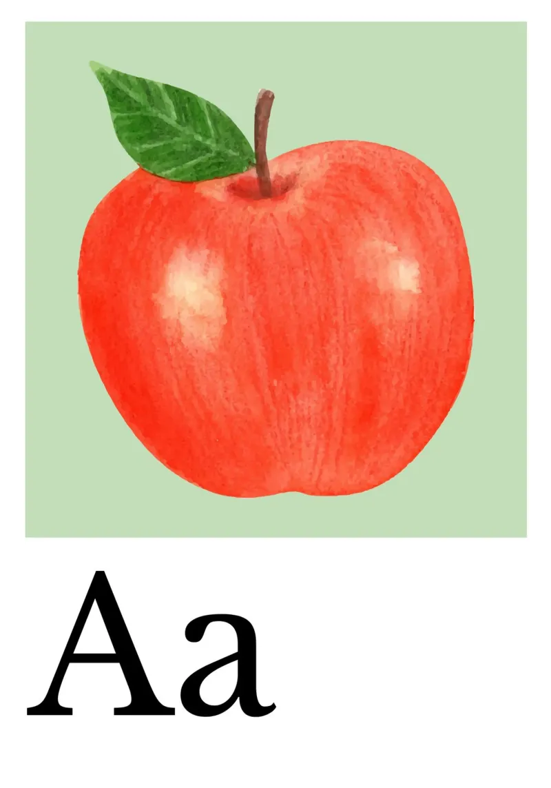 Buchstabe A - A wie Apfel poster con telaio in alluminio da Grünkraftwerk