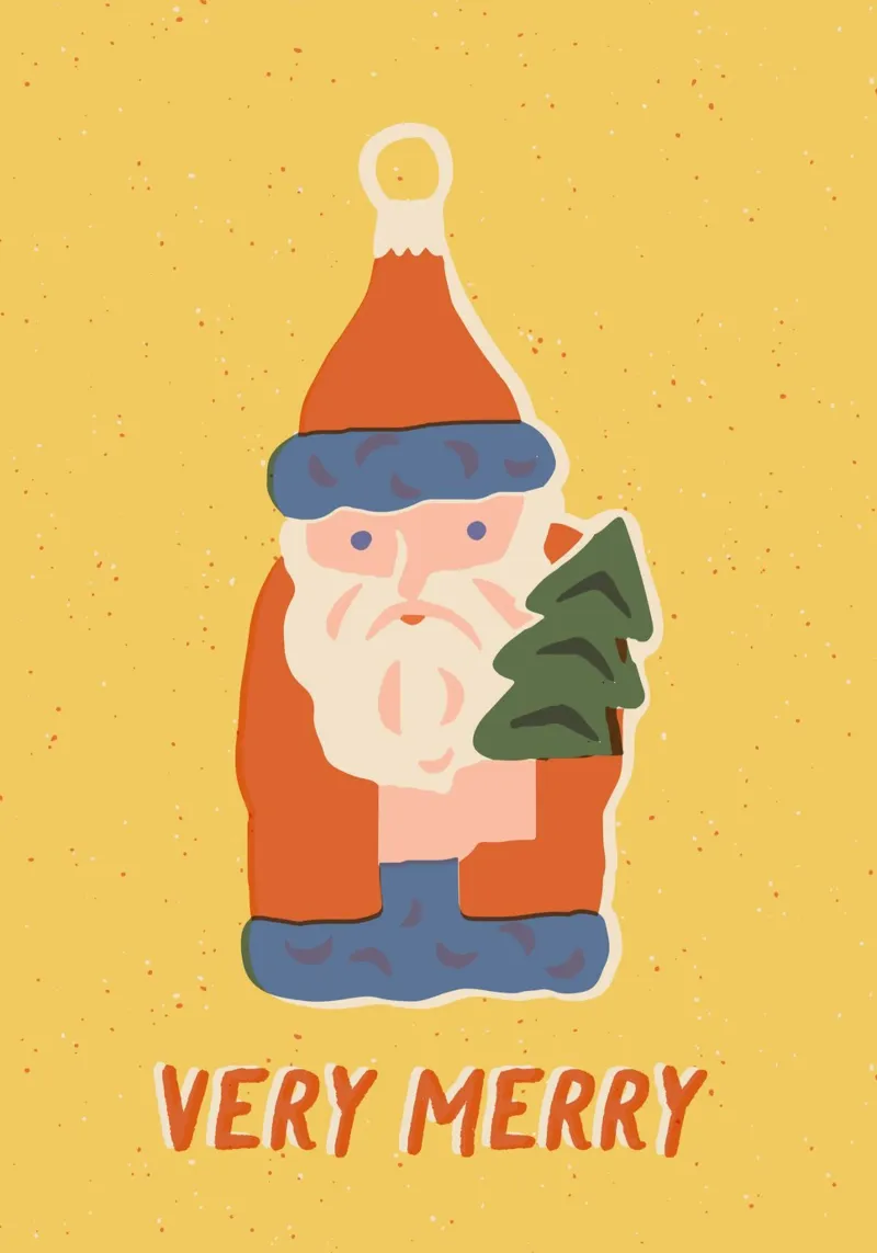 Happy Christmas No 51 poster con telaio in legno da treechild